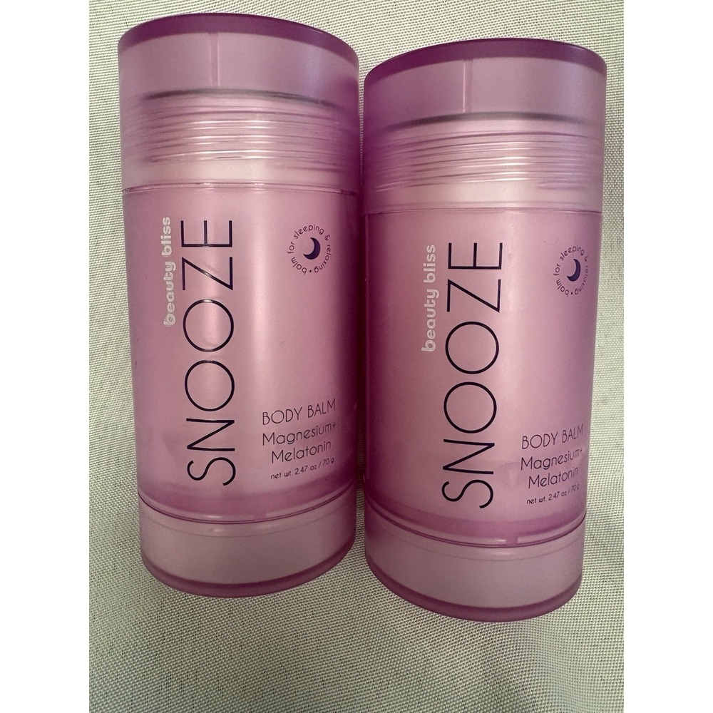NEW SNOOZE Body Balm Beauty Bliss 2.47oz Each 2 Pack Magnesium & Melatonin Balm